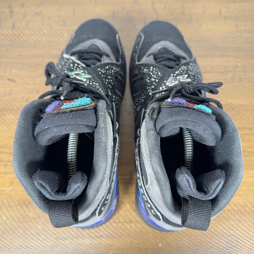Air Jordan 8 Retro Sneakers Mens 9 Black Aqua Retro High Top Basketball Shoes